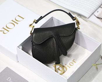 Dior Saddle Mini Black M6008 Size 12 x 7.5 x 5 cm