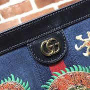 Gucci Single-Shoulder Dark Blue Embroidery 503876 Size 32.5 x 20 x 10 cm - 5