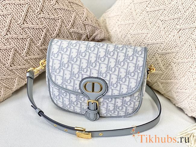 Dior Bobby Handbag Canvas Embroidery Gray M9319 Size 22 x 17 x 6 cm - 1