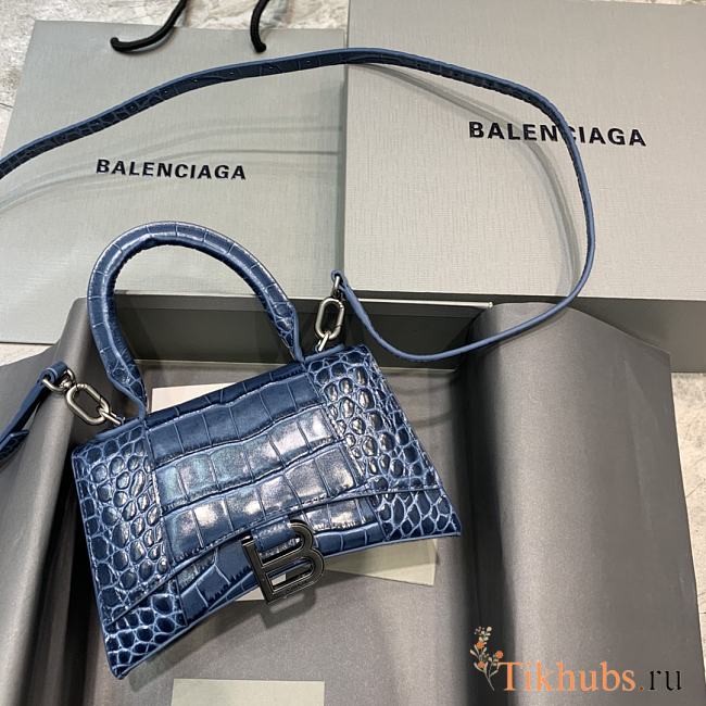 Balencia Parisian Crocodile Navy Blue Size 19 x 8 x 11 cm - 1