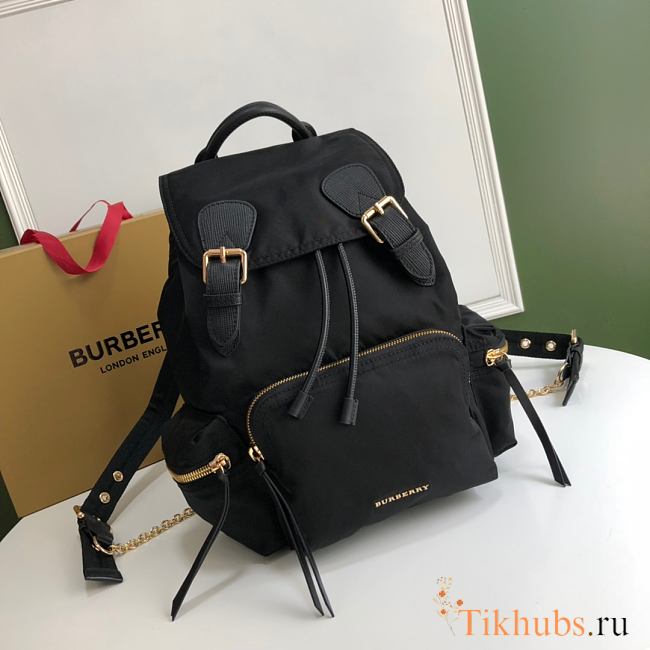 Burberry Medium-Sized Military Backpack Black Size 22 x 14 x 33 cm - 1