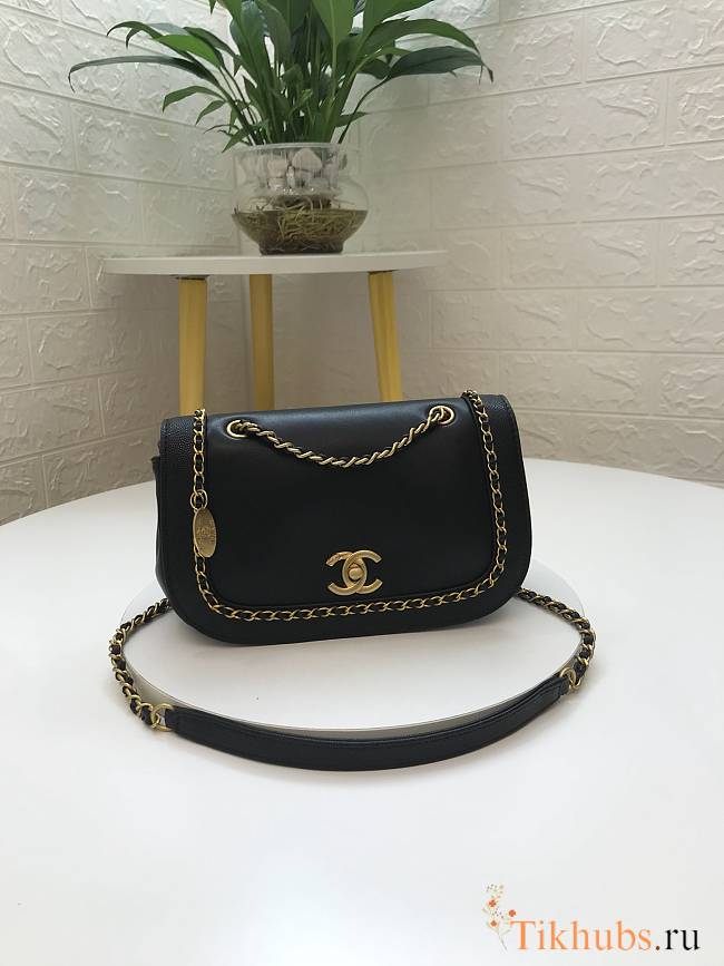 Chanel Dumpling Bag Black AS0371 Size 22 x 7 x 15 cm - 1