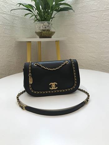 Chanel Dumpling Bag Black AS0371 Size 22 x 7 x 15 cm