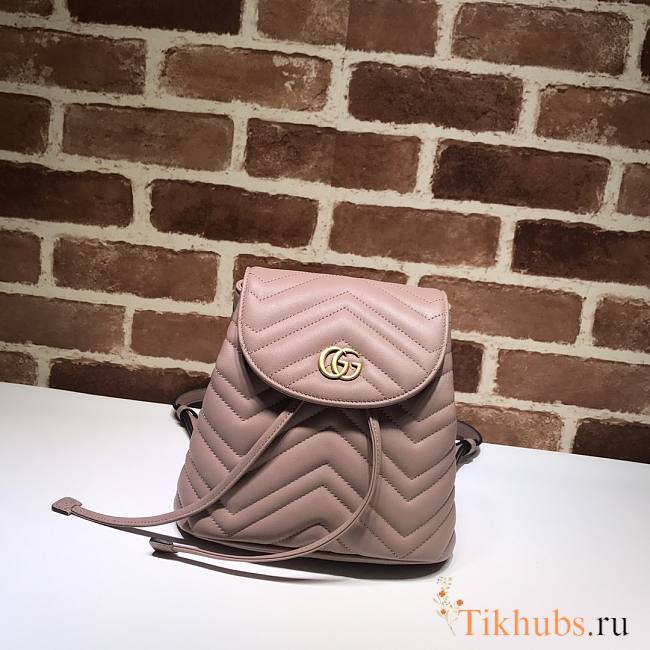 Gucci GG Marmont Matelassé Backpack Nude Powder 528129 Size 19 x 18.5 x 10 cm - 1