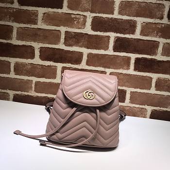 Gucci GG Marmont Matelassé Backpack Nude Powder 528129 Size 19 x 18.5 x 10 cm