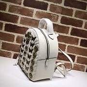 Gucci GG Marmont Animal Studs Leather Backpack White 476671 Size 22.5 x 26 x 11 cm - 2