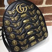 Gucci GG Marmont Animal Studs Leather Backpack Black 476671 Size 22.5 x 26 x 11 cm - 5