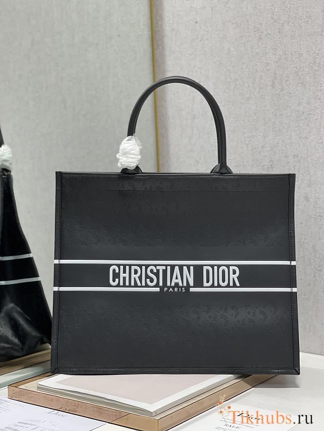 Dior Book Tote Shopping Bag Punching Black 1286 Size 41 x 32 cm - 1