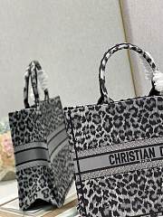 Dior Book Tote Shopping Bag Gray Leopard Print Large 1286 Size 41 x 32 cm - 6