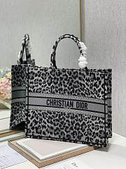 Dior Book Tote Shopping Bag Gray Leopard Print Large 1286 Size 41 x 32 cm - 3