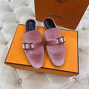 Hermes Pink Flats - 1