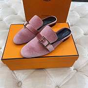 Hermes Pink Flats - 3