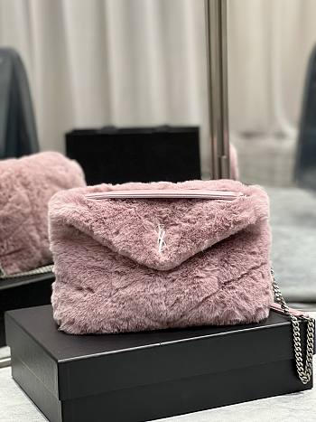 YSL Loulou Puffer Pink 577476 Size 29 × 17 × 11 cm