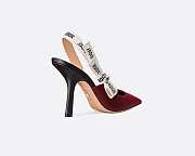 Dior heels red fabric 10cm  - 2