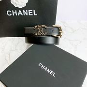 Chanel Calfskin And Golden Metal Belt Black - 2