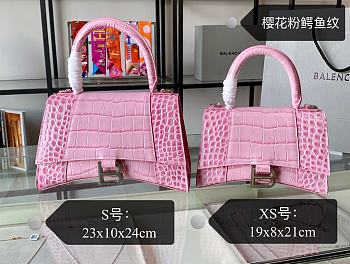 Balenciaga Sakura Pink Crocodile Pattern Size 23 x 10 x 24 cm