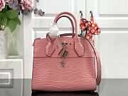 LV City Steamer PM Crocodile Bag Pink N92515 Size 26.5 x 23 x 13 cm - 1