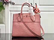 LV City Steamer PM Crocodile Bag Pink N92515 Size 26.5 x 23 x 13 cm - 5