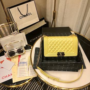 Chanel Leboy Yellow 67086 Size 25 cm