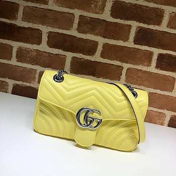 Gucci Marmont Yellow 443497 Size 26 x 15 x 7 cm