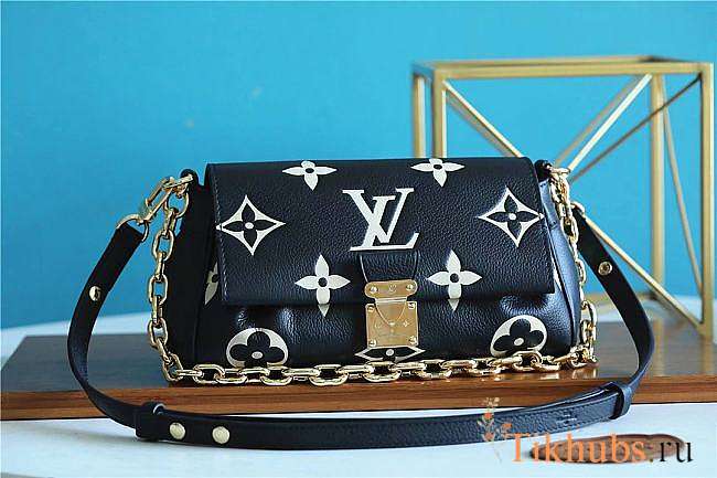 LV Favorite Monogram Empreinte Leather Bag Black M45813 Size 24 x 14 x 9 cm - 1