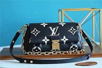 LV Favorite Monogram Empreinte Leather Bag Black M45813 Size 24 x 14 x 9 cm