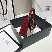 Gucci Sylvie 1969 Black Patent Leather Top Handle Bag Red Size 20 x 14 x 5 cm - 4