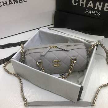 Chanel Bowling Bag Gray AS1899 Size 16 x 22 x 12 cm