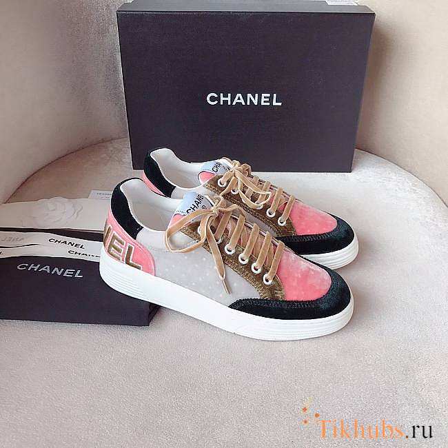 Chanel Velvet Pink Shoes - 1