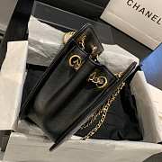 Chanel Calfskin Chain CC Accordion Shoulder Bag Black AS1751 Size 25 x 19 x 8 cm - 4