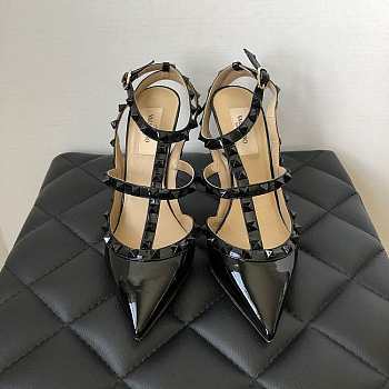 Valentino Black Patent Rockstud High Heels