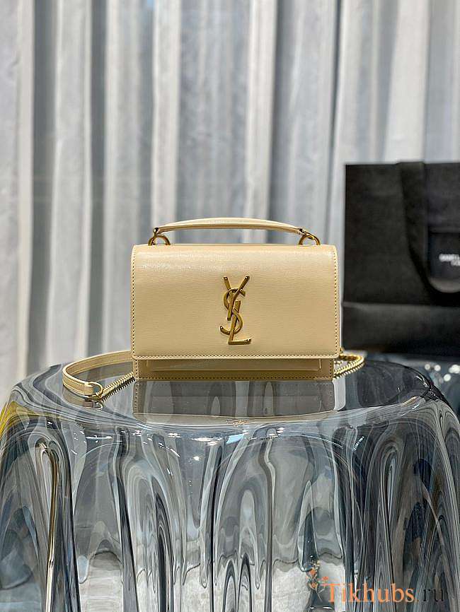 YSL Sunset Handbag in Beige Size 19 x 14 x 5.5 cm - 1