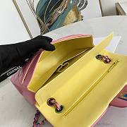 Chanel Rose Red Yellow Colored Hardware 02892 Size 25 cm - 4