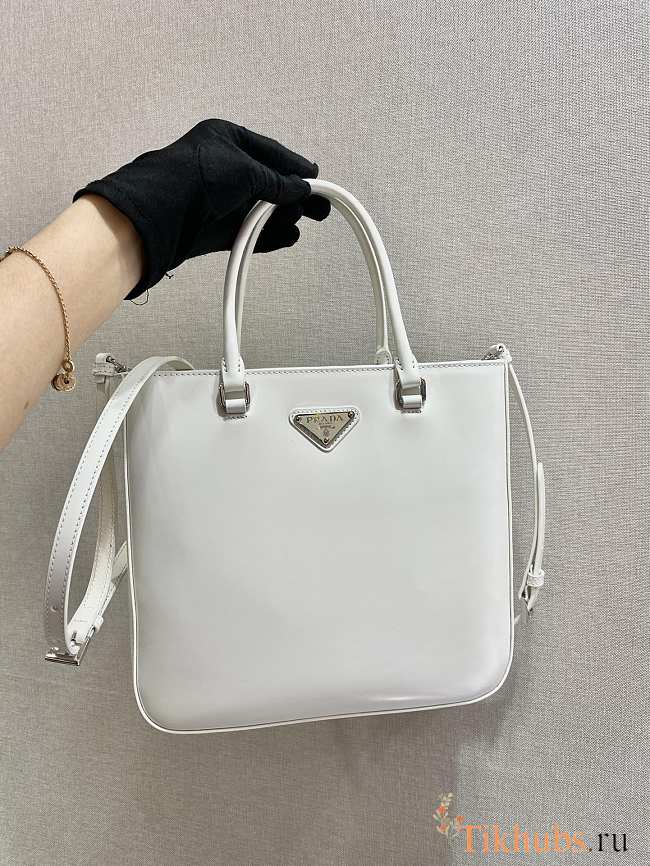 Prada Large Tote Bag White 1BA330 Size 24 x 22 x 6 cm - 1