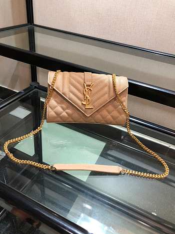 YSL Envelope Bag Beige Size 21 x 13 x 6 cm