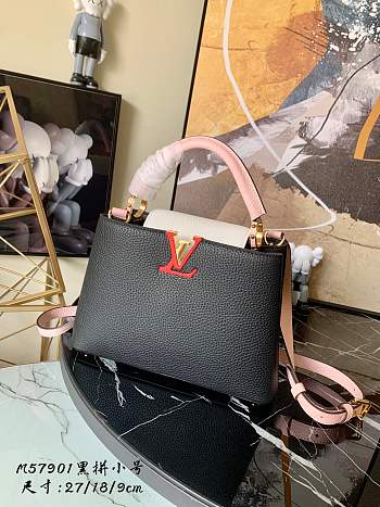 Louis Vuitton Capucines MM Taurillon Black M57901 Size 27 x 18 x 9 cm