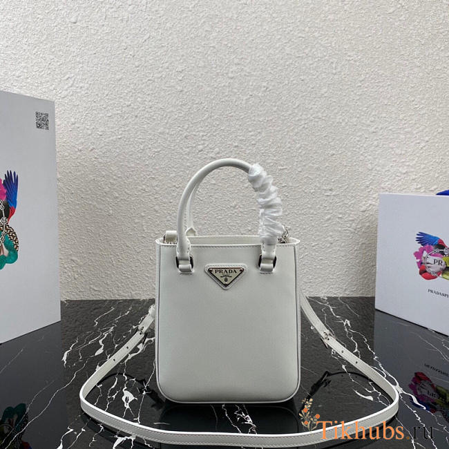 Prada Mini Handbag White 1BA331 Size 17.5 x 15 x 5 cm - 1