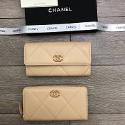 Chanel Long Wallet Beige 6871 Size 19 cm - 6