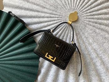 Givenchy Crocodile Embossed Black Size 18 x 13.5 x 7 cm