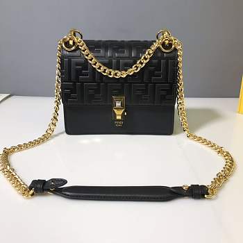 Fendi KAN I Handbag Flap Style Mini Handbag Size 19 cm