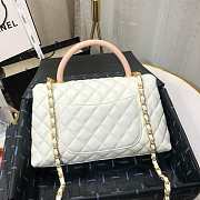 Chanel Coco Grained Calfskin White Flap Bag 29cm - 6