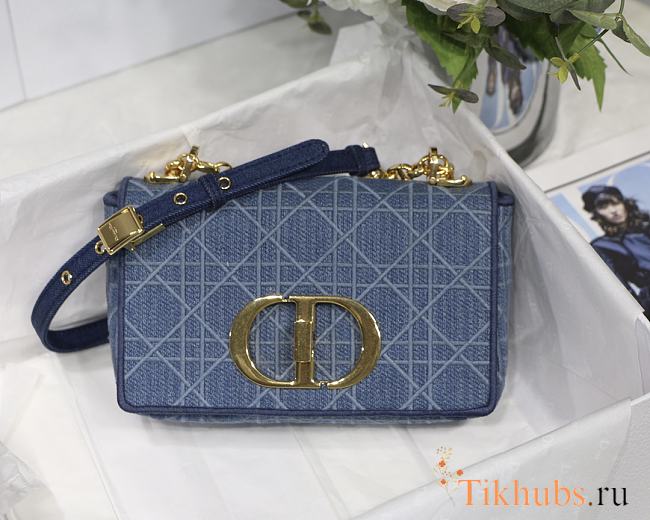 Dior Caro Denim M8016 Size 20 x 12 x 7 cm - 1