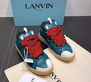 Lanvin Curb Zigzag-Laces Blue Sneakers - 1