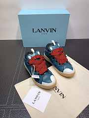 Lanvin Curb Zigzag-Laces Blue Sneakers - 6