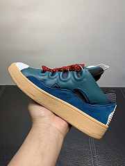 Lanvin Curb Zigzag-Laces Blue Sneakers - 4