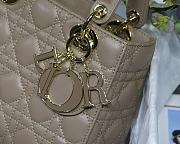 Dior Lady Warm Taupe M8013 Size 20 x 16.5 x 8 cm - 3