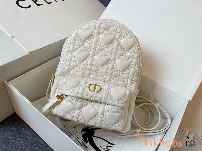 Dior Mini Dioramour Backpack White Size 16 x 21 x 8.5 cm - 1