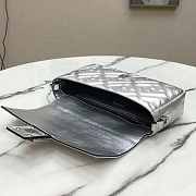 Fendi Baguette Silver Leather Bag 26cm - 5