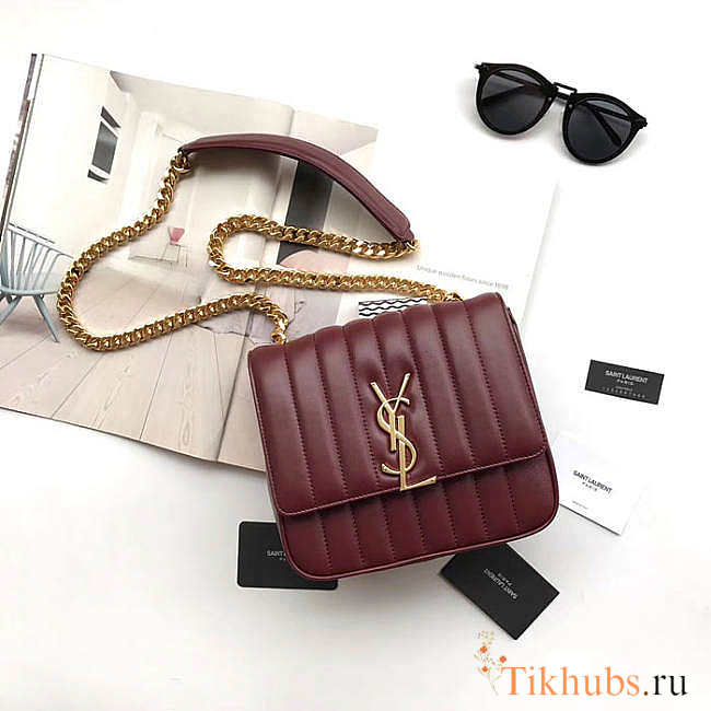 Vicky Shoulder Bag Original Leather Maroon 17.5 x 14.5 x 7 cm - 1