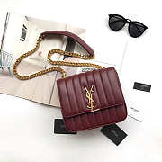 Vicky Shoulder Bag Original Leather Maroon 17.5 x 14.5 x 7 cm - 1